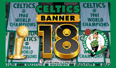 CELTICS BANNER 18 Massachusetts Lottery scratch-off ticket art