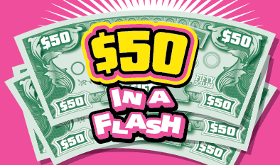 $50 in a Flash Massachusetts Lottery scratch-off ticket art
