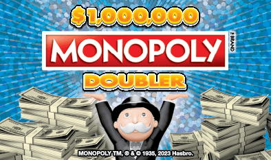 $1,000,000 Monopoly Doubler Massachusetts Lottery scratch-off ticket art
