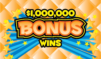 $1,000,000 BONUS WINS Massachusetts Lottery scratch-off ticket art