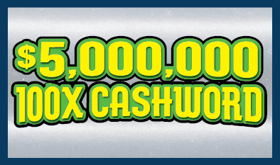 $5,000,000 100X CASHWORD 2024 Massachusetts Lottery scratch-off ticket art