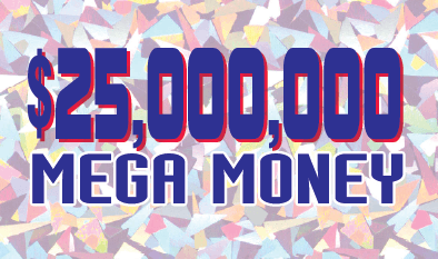 $25,000,000 MEGA MONEY Massachusetts Lottery scratch-off ticket