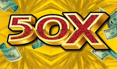 50X Massachusetts Lottery scratch-off ticket art