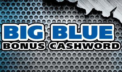 BIG BLUE BONUS CASHWORD 2025 Massachusetts Lottery scratch-off ticket art