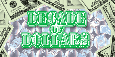DECADE OF DOLLARS Massachusetts Lottery scratch-off ticket