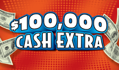 $100,000 CASH EXTRA Massachusetts Lottery scratch-off ticket art