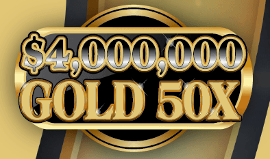 $4,000,000 GOLD 50X Massachusetts Lottery scratch-off ticket art