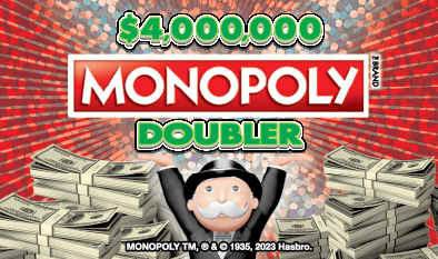 $4,000,000 Monopoly Doubler Massachusetts Lottery scratch-off ticket art