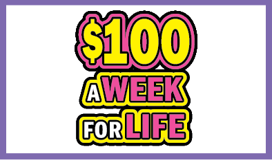 $100 A WEEK FOR LIFE Massachusetts Lottery scratch-off ticket art