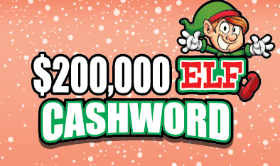 $200,000 ELF CASHWORD Massachusetts Lottery scratch-off ticket art