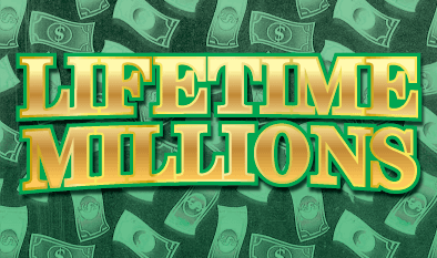 Lifetime Millions Massachusetts Lottery scratch-off ticket art