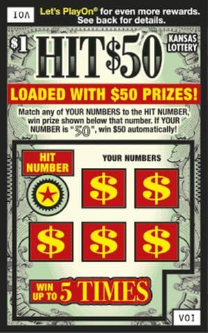 Hit $50 Kansas Lottery scratch-off ticket