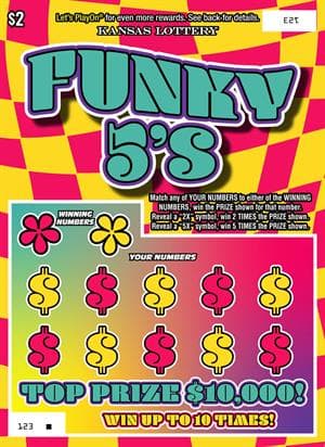 Funky 5`s Kansas Lottery scratch-off ticket art