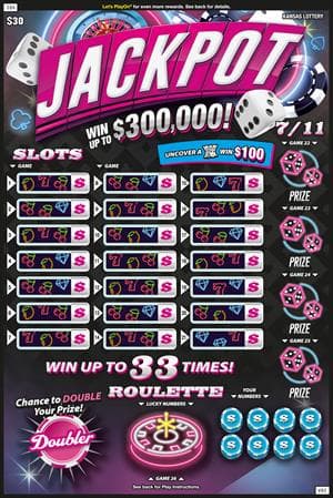 Jackpot Super Ticket Kansas Lottery scratch-off ticket