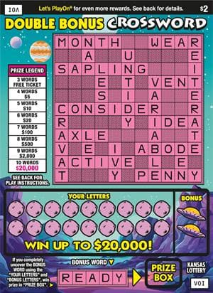 Double Bonus Crossword Kansas Lottery scratch-off ticket art