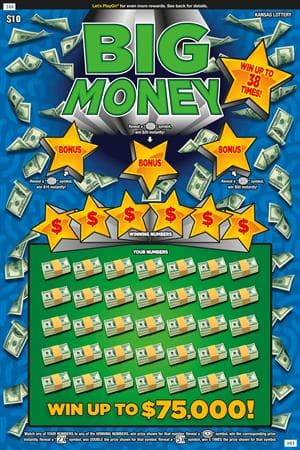 Big Money Super Ticket Kansas Lottery scratch-off ticket art