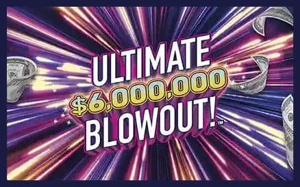Ultimate $6,000,000 Blowout! Michigan Lottery scratch-off ticket art