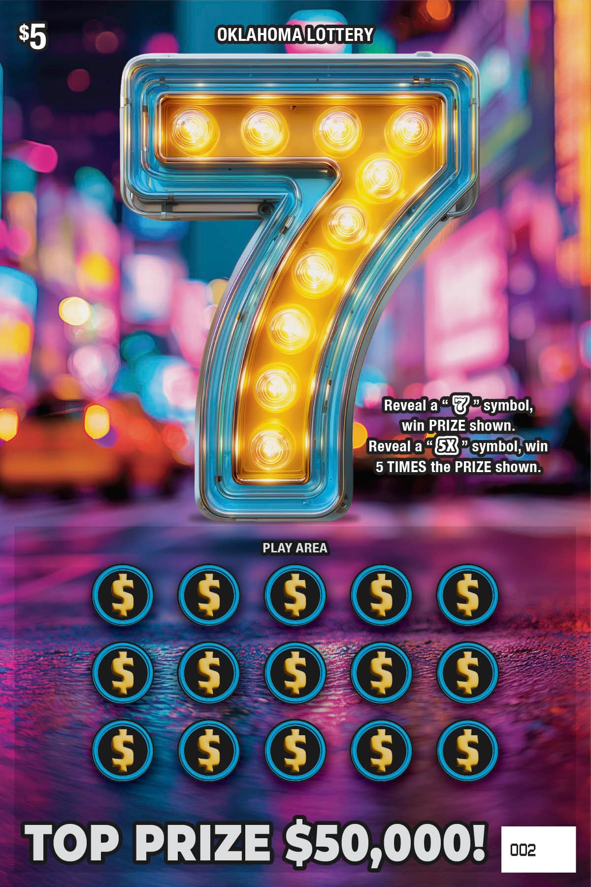7 Oklahoma Lottery scratch-off ticket art