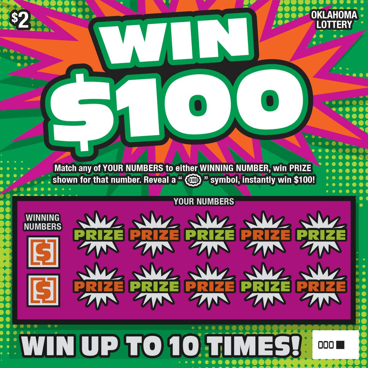 Win $100 Oklahoma Lottery scratch-off ticket