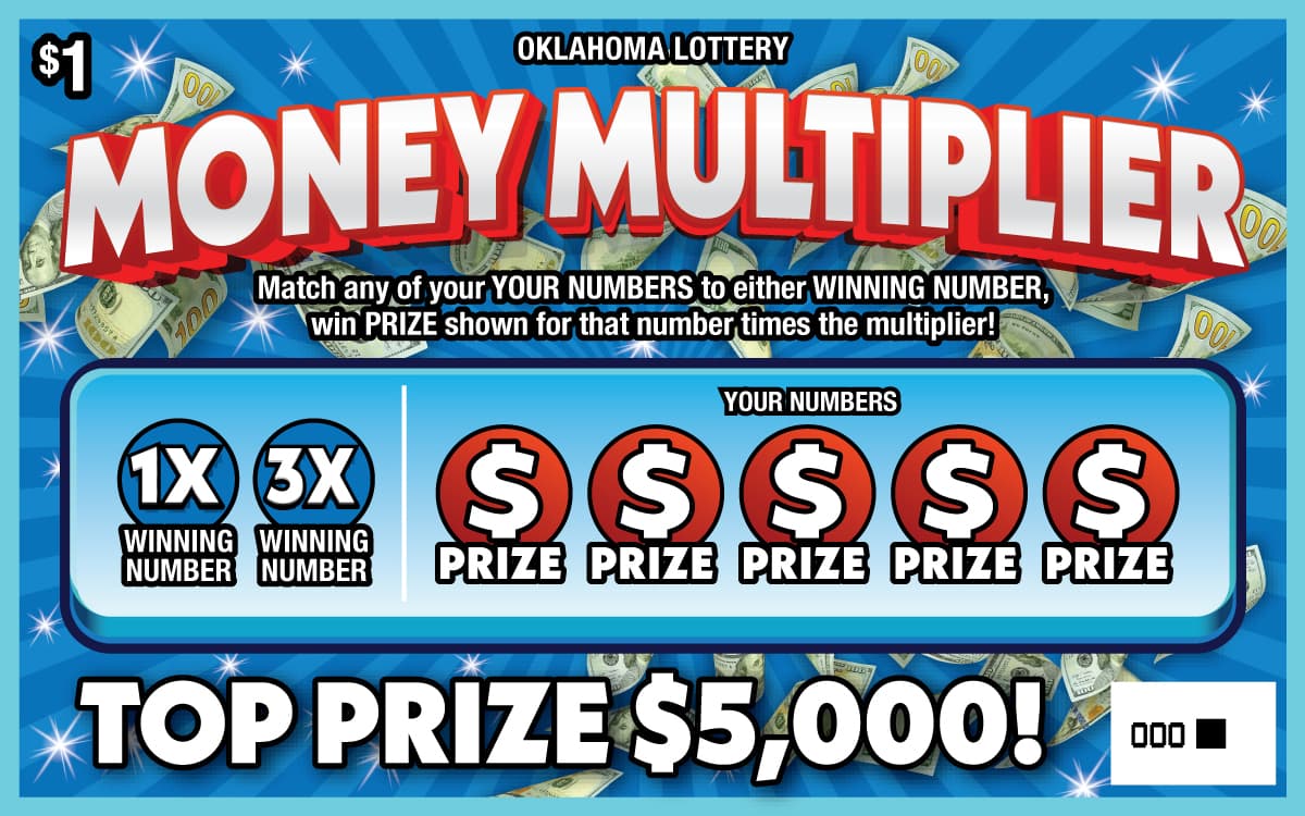 Money Multiplier Oklahoma Lottery scratch-off ticket art