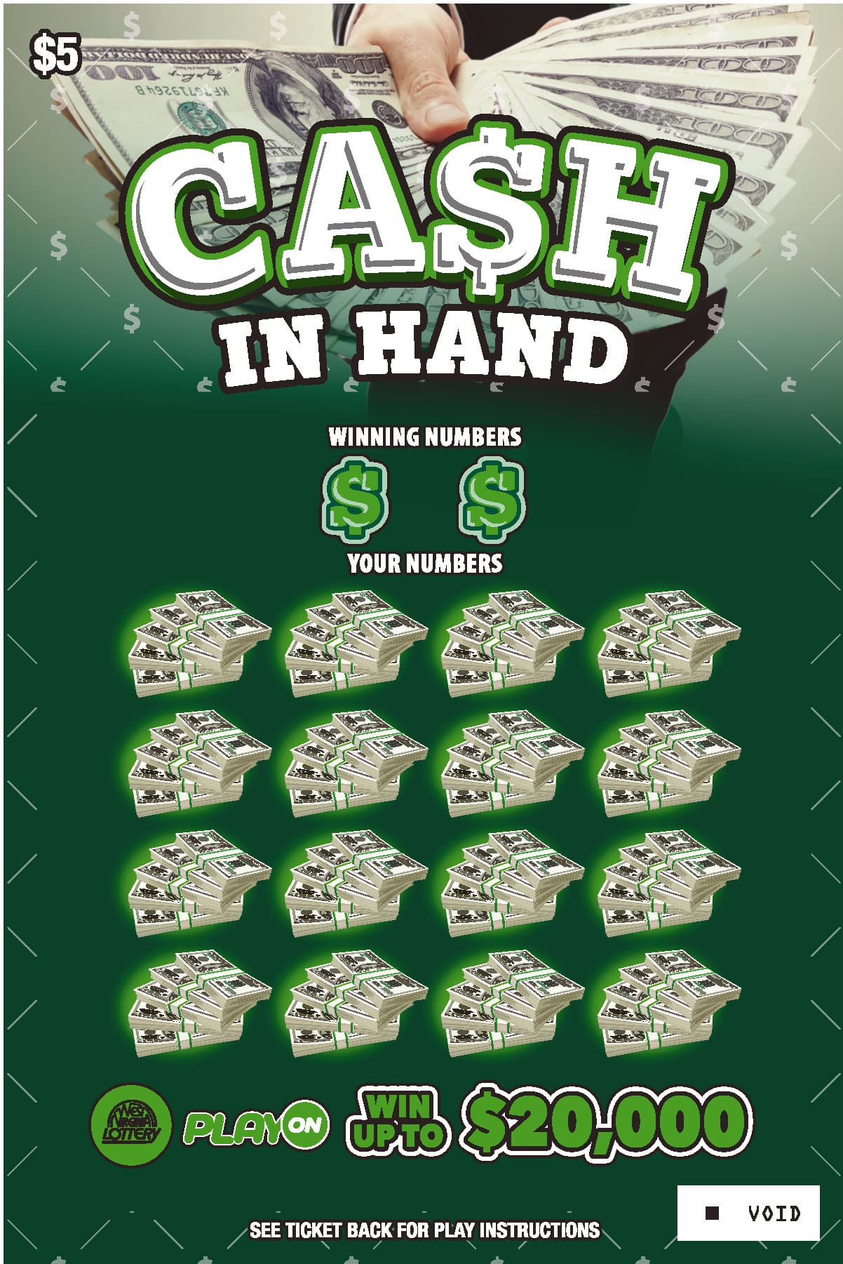 YO MONEY - CA$H West Virginia Lottery scratch-off ticket art