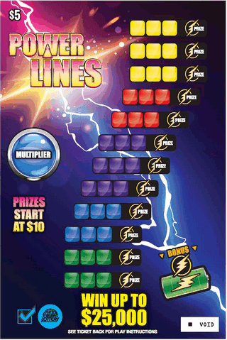 POWER LINES West Virginia Lottery scratch-off ticket art