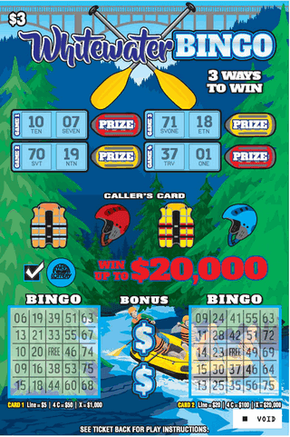 BEAR-SWEET-BURGER-WATER BINGO West Virginia Lottery scratch-off ticket