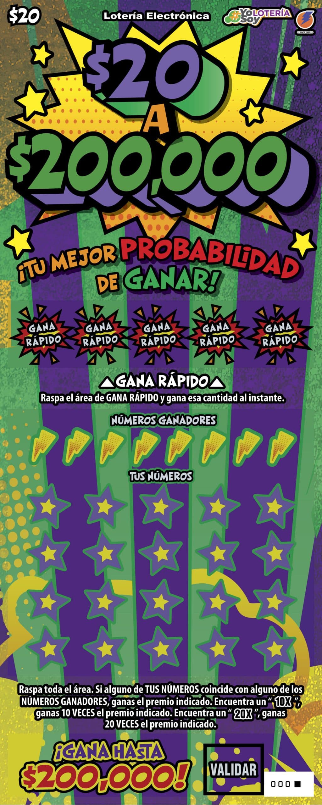 $20 de Premio Puerto Rico Lottery scratch-off ticket