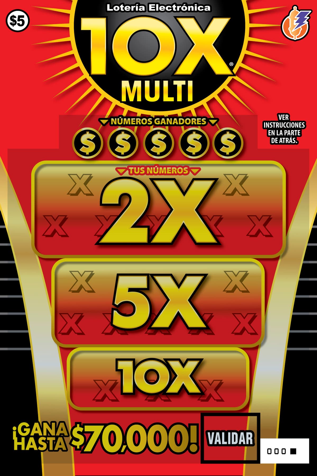 10X MULTI Puerto Rico Lottery scratch-off ticket