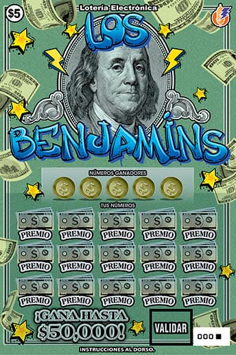 LOS BENJAMINS Puerto Rico Lottery scratch-off ticket