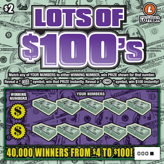 Lots of $100’s South Dakota Lottery scratch-off ticket