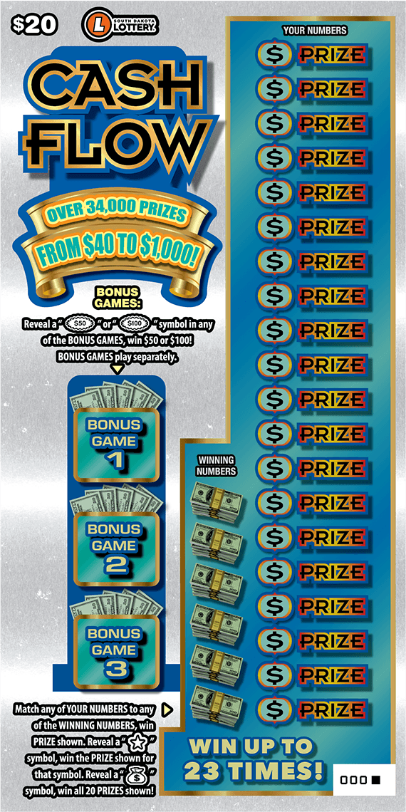 Cash Flow South Dakota Lottery scratch-off ticket
