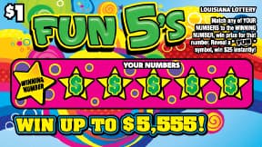 Fun 5's Louisiana Lottery scratch-off ticket art