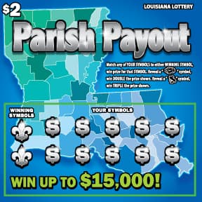 Parish Payout Louisiana Lottery scratch-off ticket art