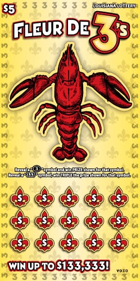 Fleur De 3's Louisiana Lottery scratch-off ticket