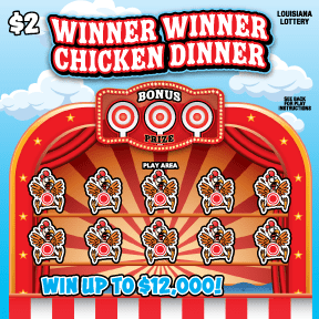 Winner Winner Chicken Dinner Louisiana Lottery scratch-off ticket art