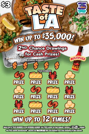 Taste Of La Louisiana Lottery scratch-off ticket
