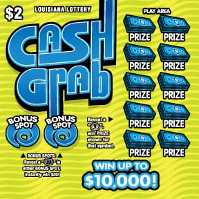 Cash Grab Louisiana Lottery scratch-off ticket art