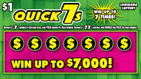 Quick 7s Louisiana Lottery scratch-off ticket art