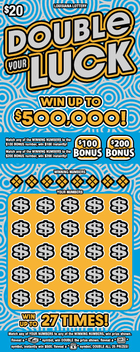 Double Your Luck Louisiana Lottery scratch-off ticket art