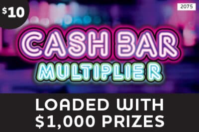 Cash Bar Multiplier Minnesota Lottery scratch-off ticket art