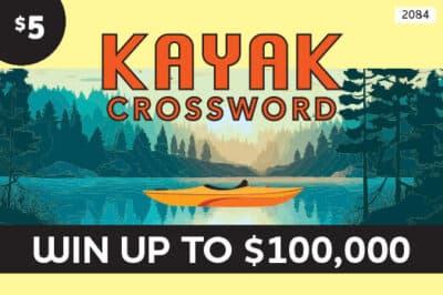 Kayak Crossword Minnesota Lottery scratch-off ticket art