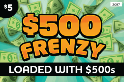 $500 Frenzy Minnesota Lottery scratch-off ticket art