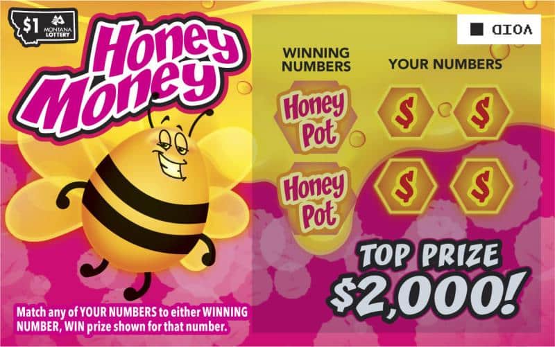 $1 Honey Money Montana Lottery scratch-off ticket art