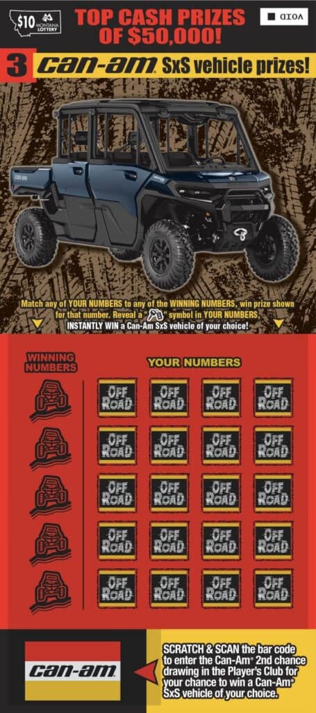 $10 Can-Am® Montana Lottery scratch-off ticket