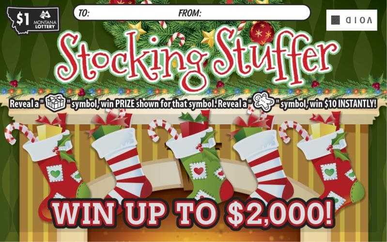 $1 Stocking Stuffer Montana Lottery scratch-off ticket art