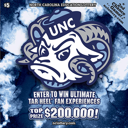 Tar Heels® North Carolina Lottery scratch-off ticket art