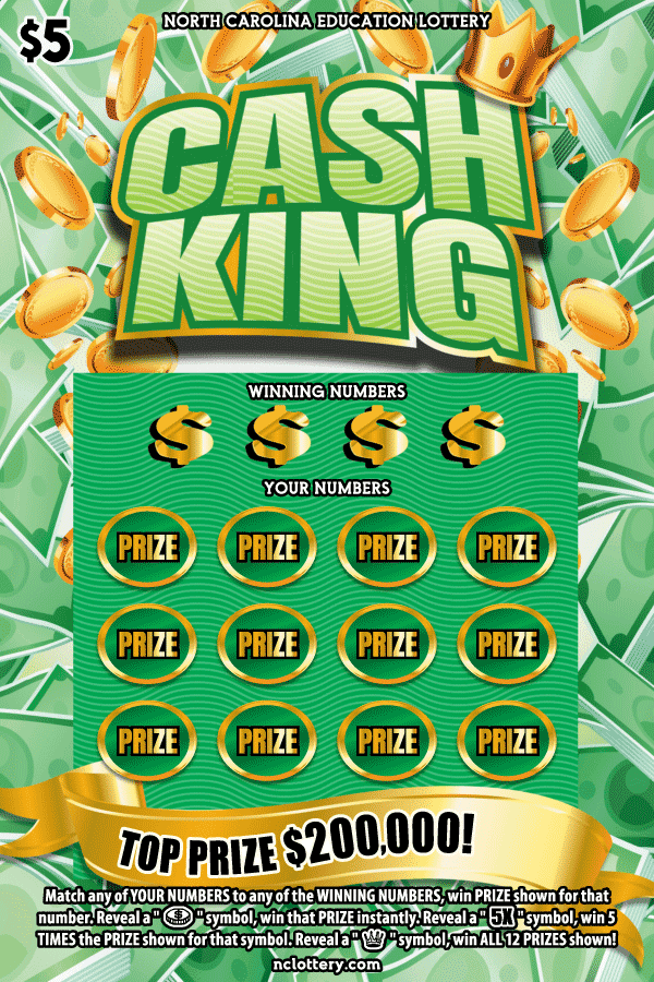 Cash King North Carolina Lottery scratch-off ticket art