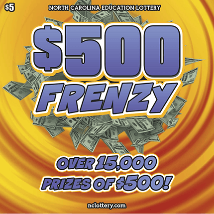 $500 Frenzy North Carolina Lottery scratch-off ticket