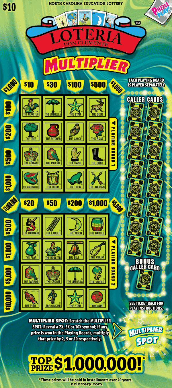 LOTERIA™ MULTIPLIER North Carolina Lottery scratch-off ticket art